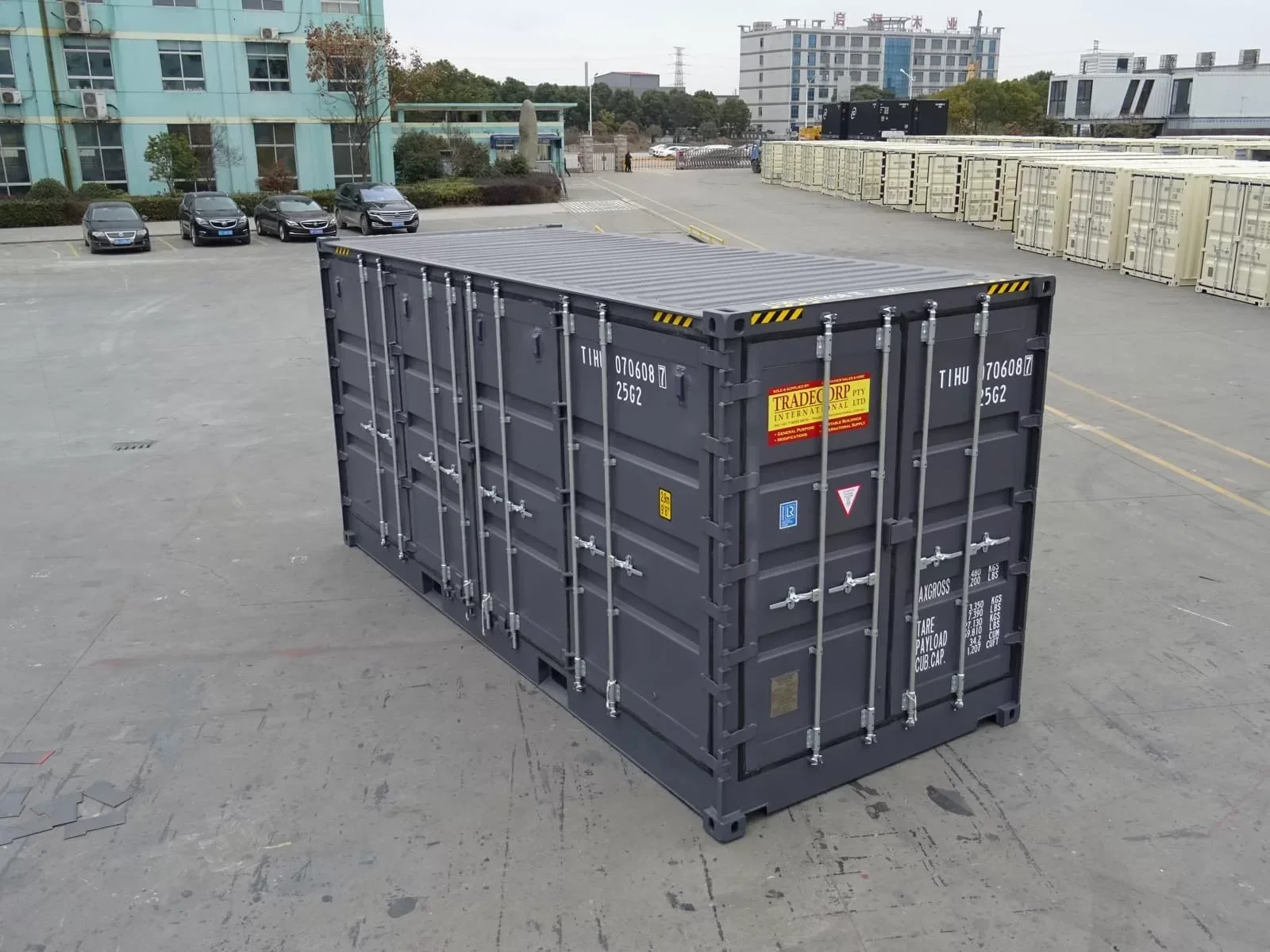 Contenedor High Cube 20' con apertura lateral gris nuevo – Imagen 3