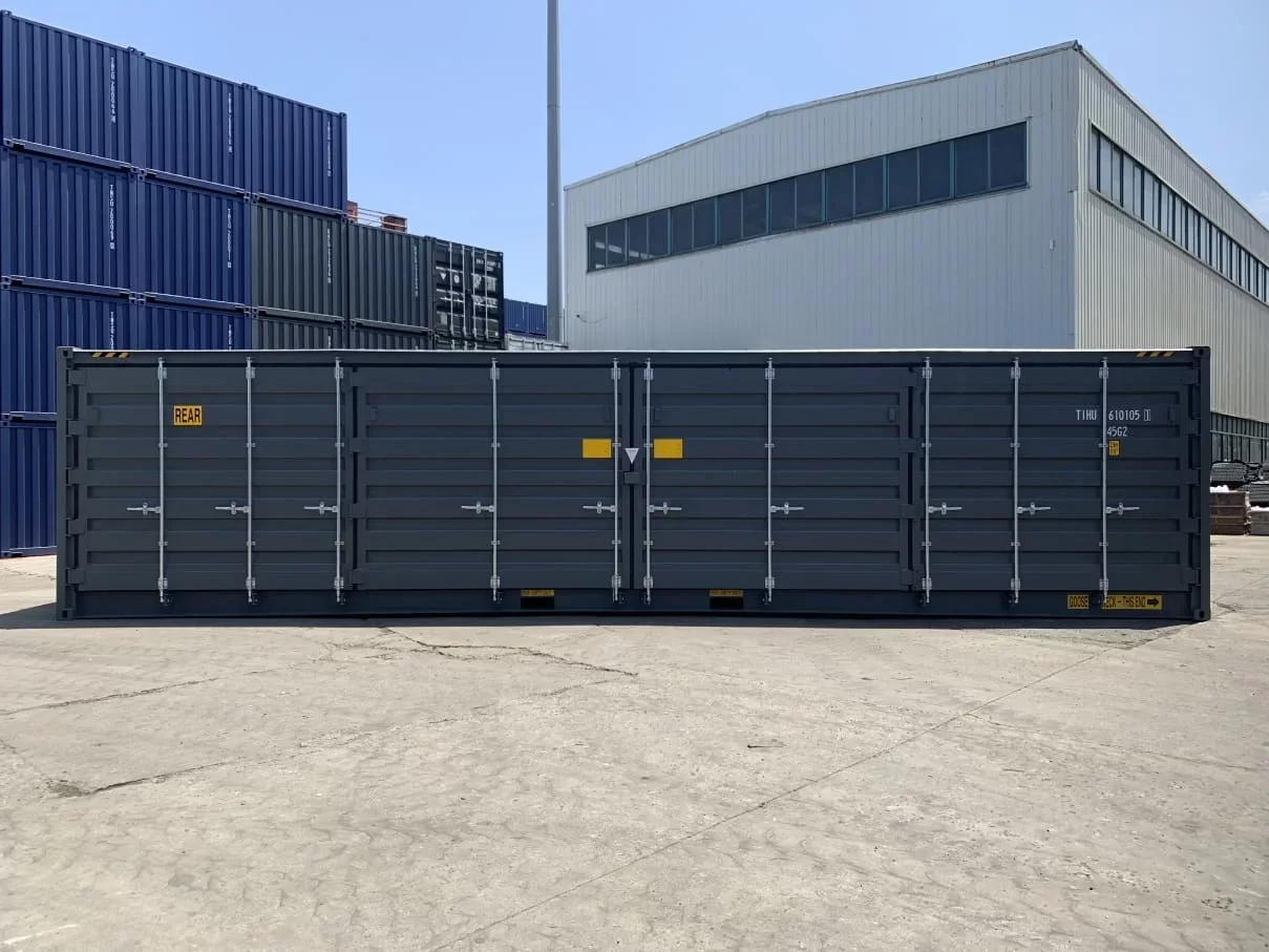 Contenedor High Cube 40' con doble puerta lateral gris nuevo – Imagen 3